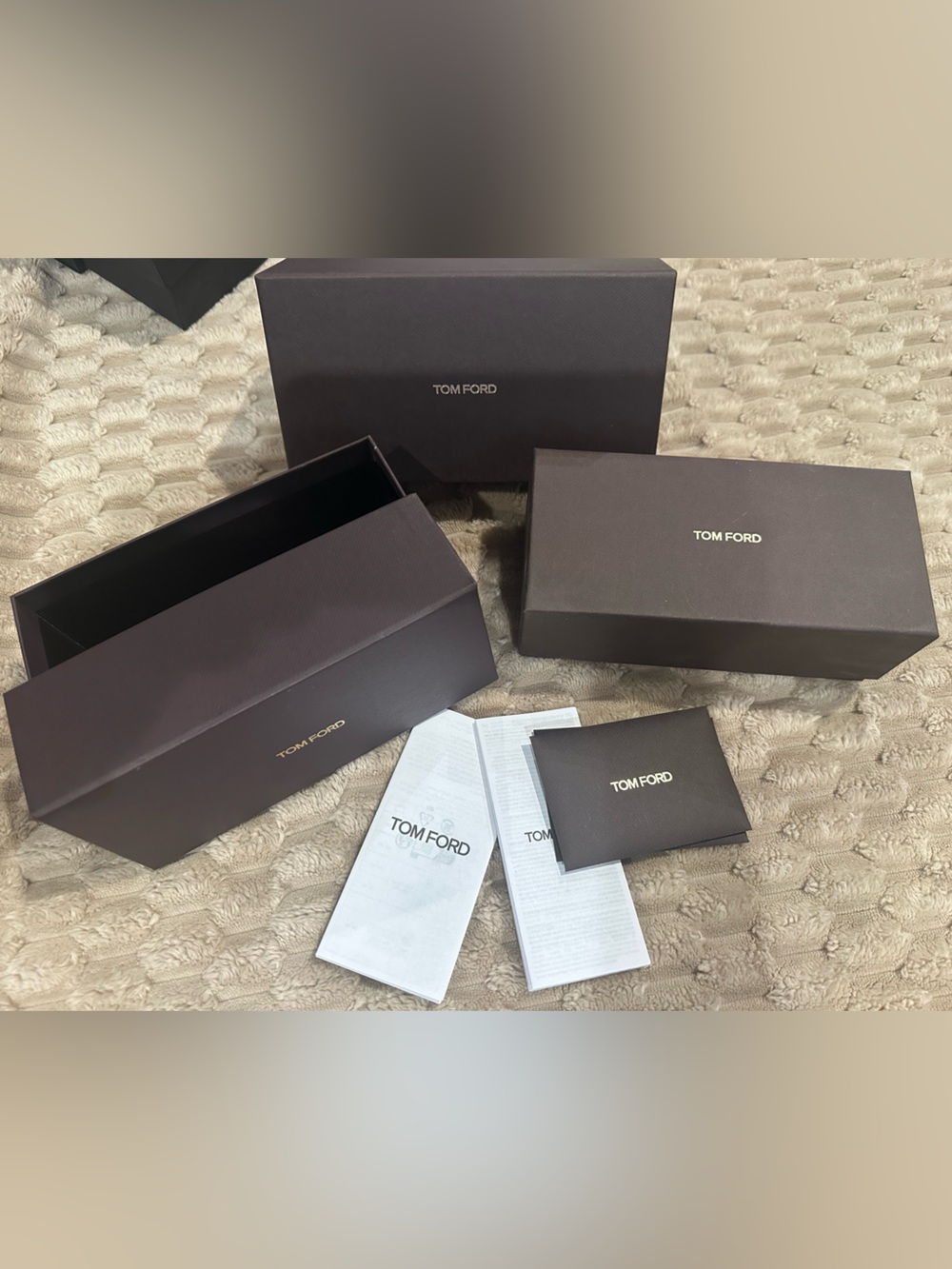 Tom Ford Brown and Gold Branded Gift Boxes Set